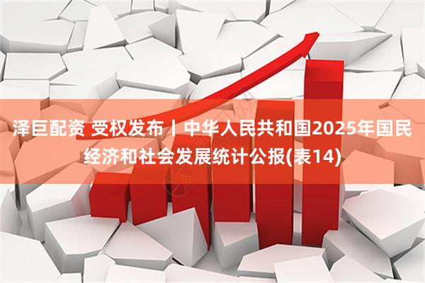 泽巨配资 受权发布丨中华人民共和国2025年国民经济和社会发展统计公报(表14)
