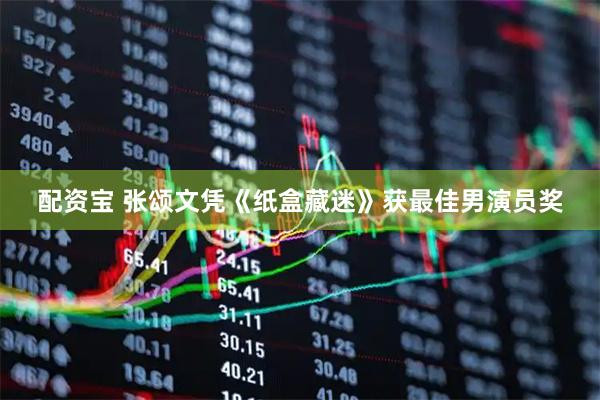 配资宝 张颂文凭《纸盒藏迷》获最佳男演员奖