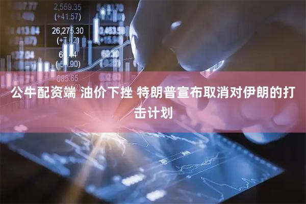 公牛配资端 油价下挫 特朗普宣布取消对伊朗的打击计划